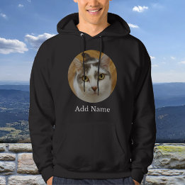 Custom Photo and Name Personalized Black Hoodie