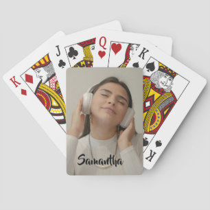 Custom Photo and Name Template Playing Cards