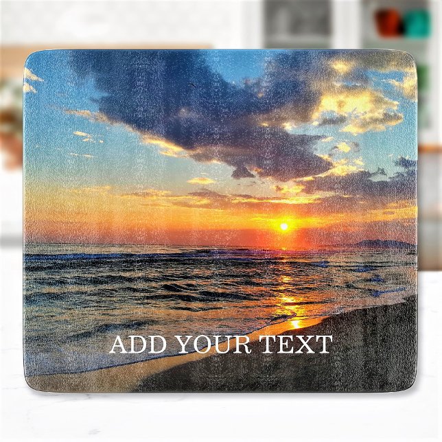 Custom Photo and Optional Text Personalised Cutting Board (Creator Uploaded)