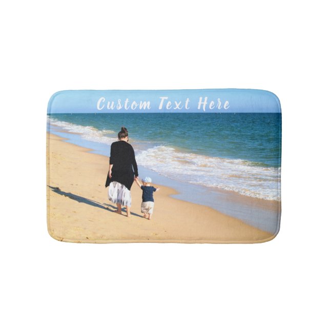 Custom Photo and Text Bath Mat with Your Photos (Front)