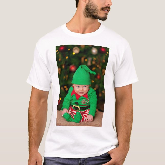 Custom photo and text Christmas T-Shirt (Front)