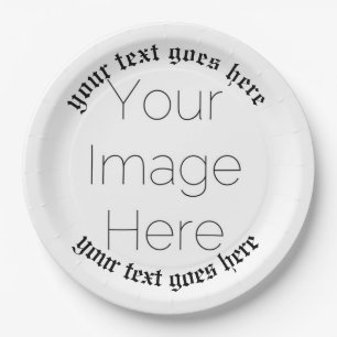 Custom Photo and text Church – Religious baptism Paper Plate