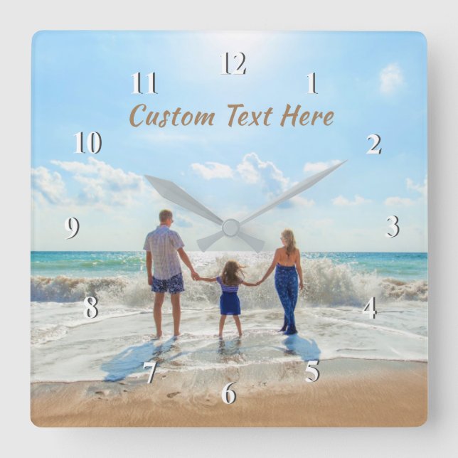 Custom Photo and Text Clock - Super Family (Front)
