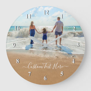 Custom Photo and Text Clock - Your Family Design 