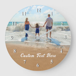 Custom Photo and Text Clock - Your Family Design