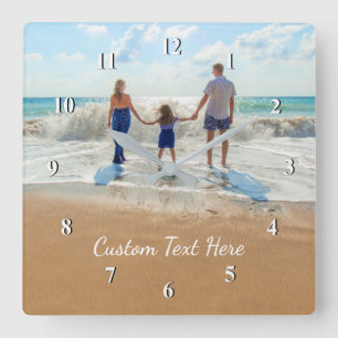 Custom Photo and Text Clock - Your Own Design 