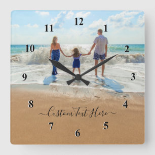 Custom Photo and Text Clock - Your Photo Design