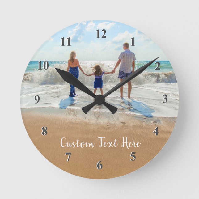 Custom Photo and Text Clock Your Photos Design (Front)