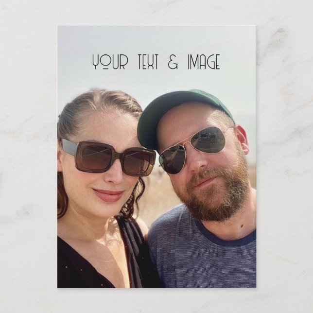 custom photo and text create your own art deco postcard (Front)