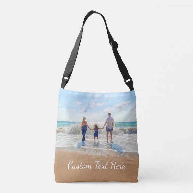 Custom Photo and Text Crossbody Bag Travel Holiday (Back)