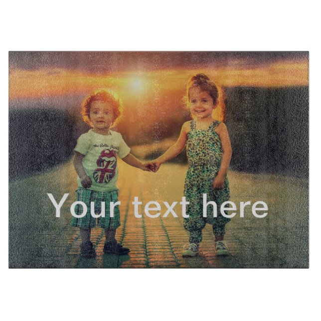 Custom Photo and Text Cutting Board (Front)
