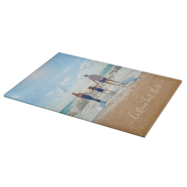 Custom Photo and Text Cutting Board - Your  Design (Corner)