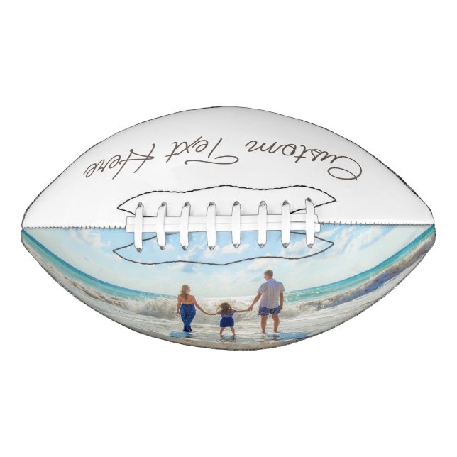 Custom Photo and Text Football Your Own Design   American Football (Front)