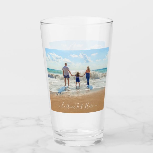 Custom Photo and Text Glass - Your Own Design (Front)