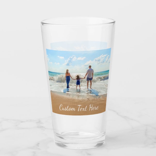 Custom Photo and Text Glass Your Own Design (Front)