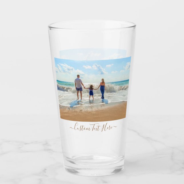Custom Photo and Text Glass - Your Summer Design (Front)