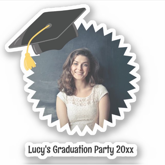 Custom Photo and Text Graduation Cap Cutout (Front)