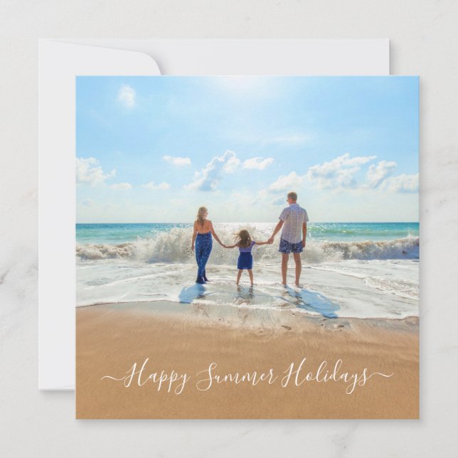 Custom Photo and Text Happy Summer Holidays Card (Front)