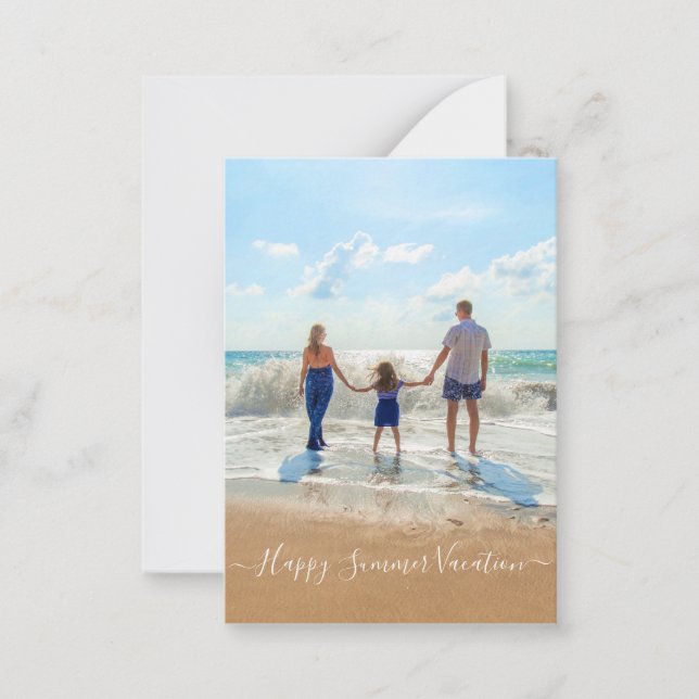 Custom Photo and Text - Happy Summer Vacation - Card (Front)