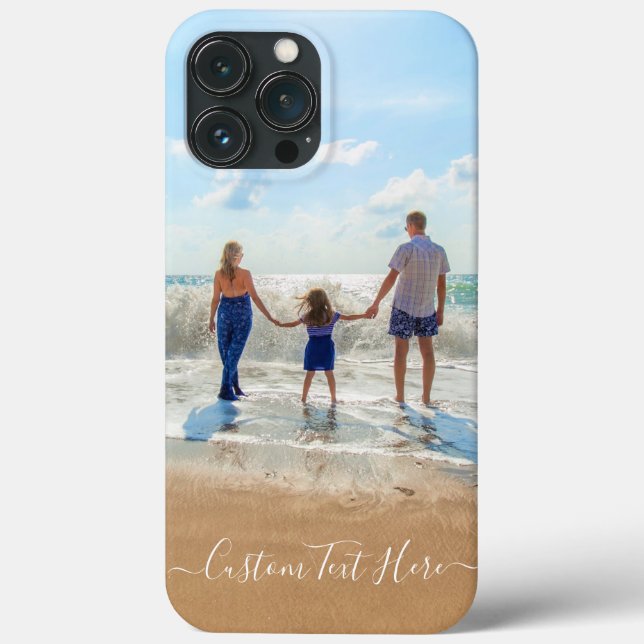 Custom Photo and Text iPhone Case Personalised (Back)