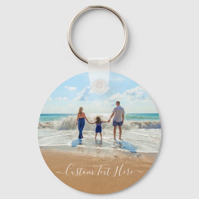 Custom Photo and Text Keychain Your Own Design (Front)