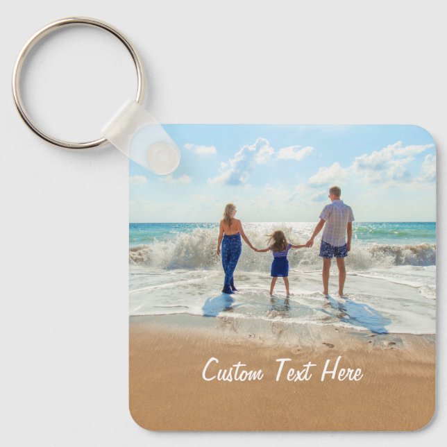 Custom Photo and Text Keychain Your Summer Design (Front)