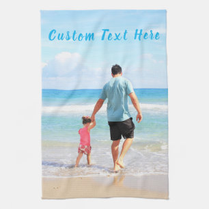 Custom Photo and Text Kitchen Towels Personalised