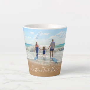 Custom Photo and Text Latte Mug Your Family Design