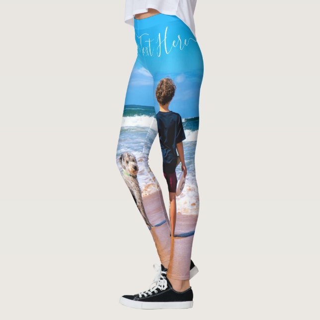 Custom Photo and Text Leggings Your Own Design (Left)