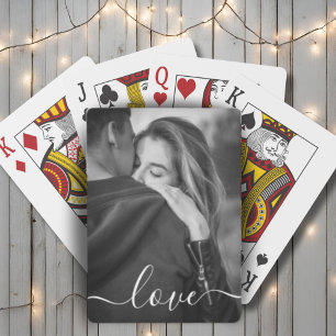 Custom Photo And Text Love Script Personalised Playing Cards