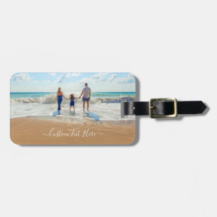 Custom Photo and Text Luggage Tag Your Own Design