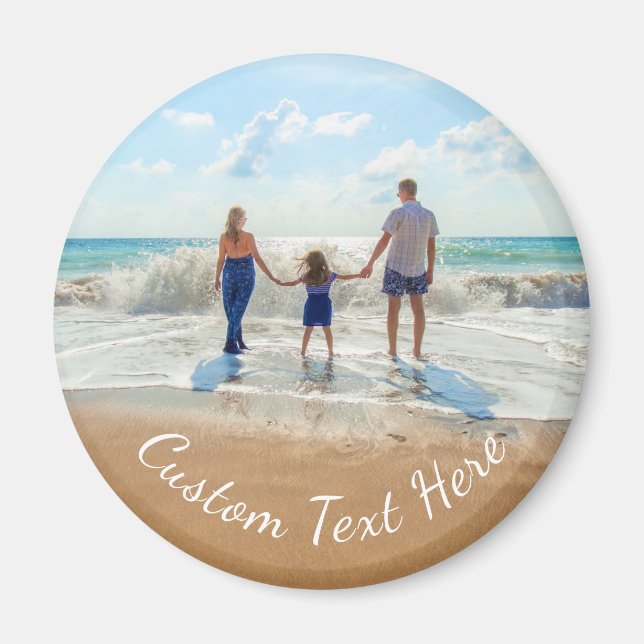 Custom Photo and Text Magnet with Your Family (Front)