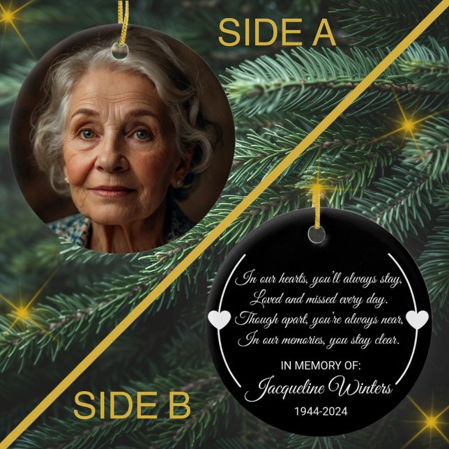 Custom Photo and Text Memorial Ceramic Tree Decoration (Creator Uploaded)