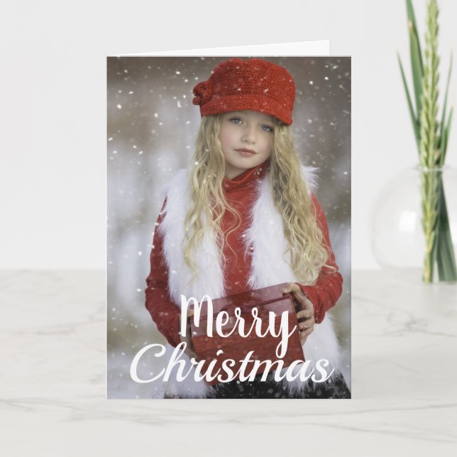 Custom Photo and text. Merry Christmas. Card (Front)