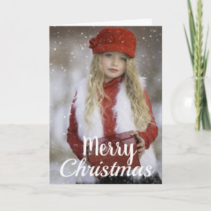 Custom Photo and text. Merry Christmas. Card