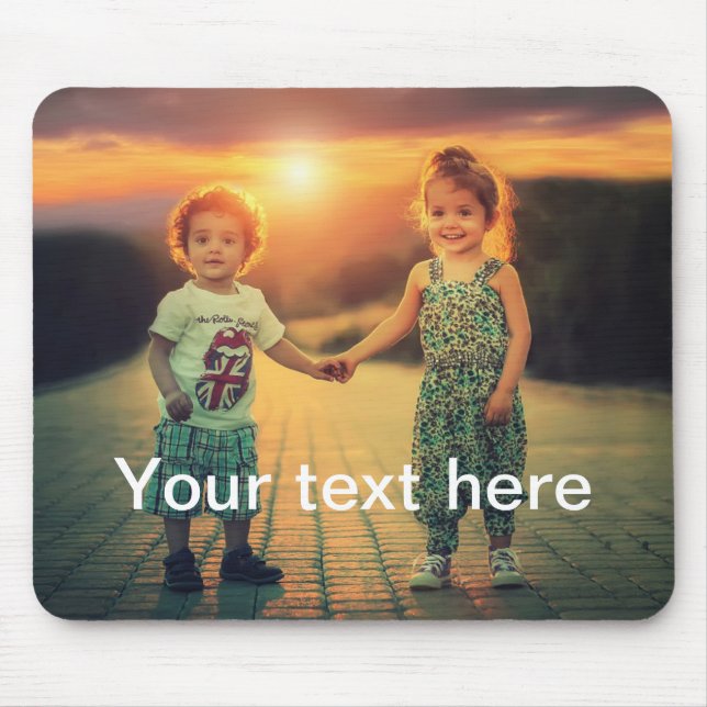 Custom Photo and Text Mouse Mat (Front)