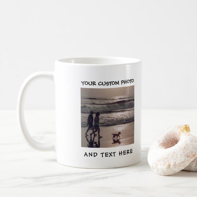 Custom photo and text mug (With Donut)