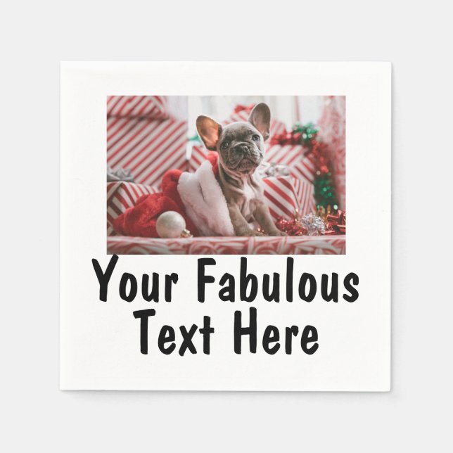 Custom Photo and Text Napkin (Front)