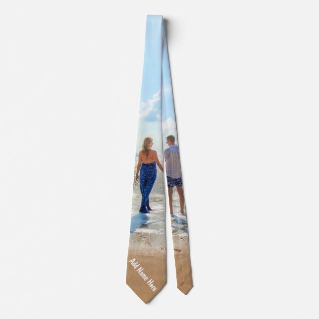 Custom Photo and Text Neck Tie Your Own Design (Front)