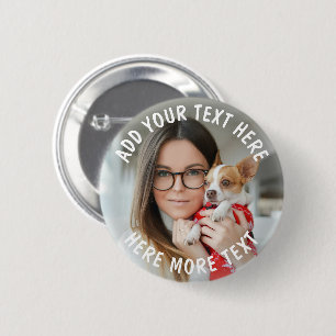Custom Photo and Text Or Name 6 Cm Round Badge