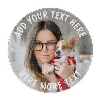 Custom Photo and Text Or Name Cutting Board