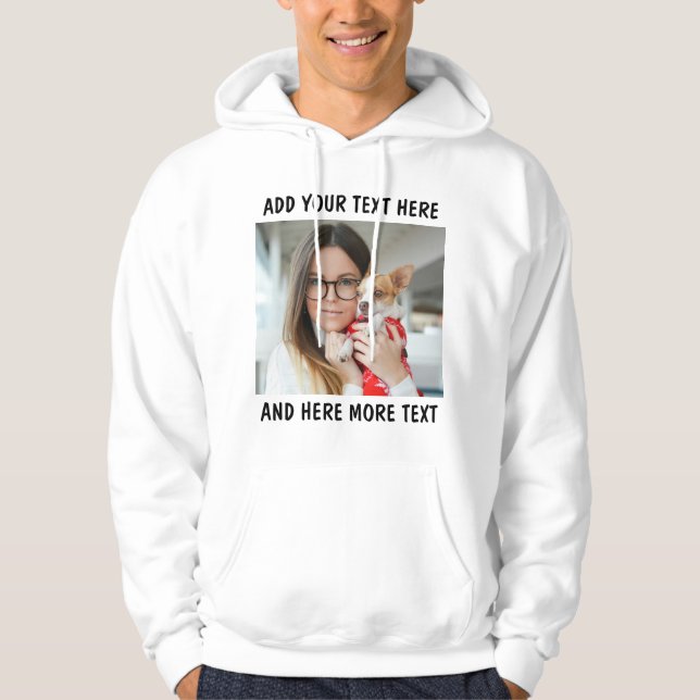 Custom Photo and Text Or Name Hoodie (Front)