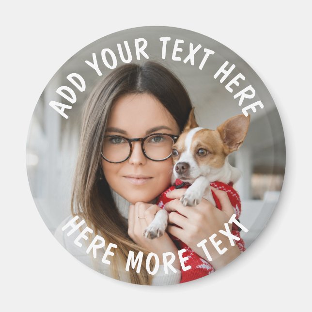 Custom Photo and Text Or Name Magnet (Front)
