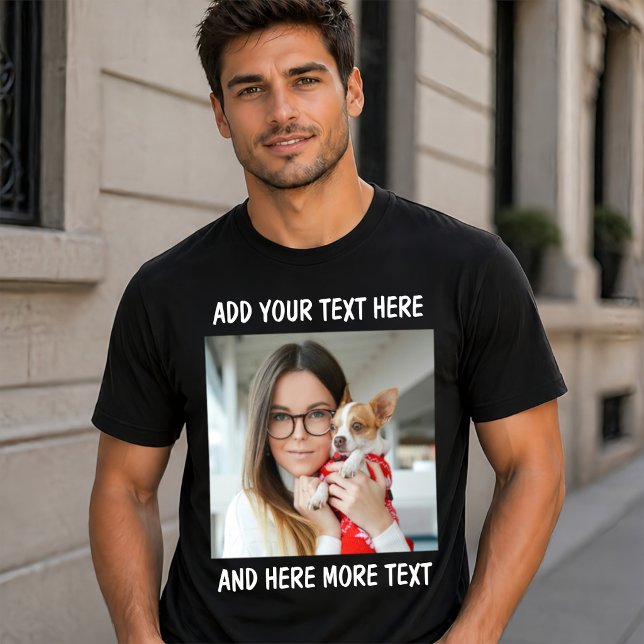 Custom Photo and Text Or Name T-Shirt (Creator Uploaded)