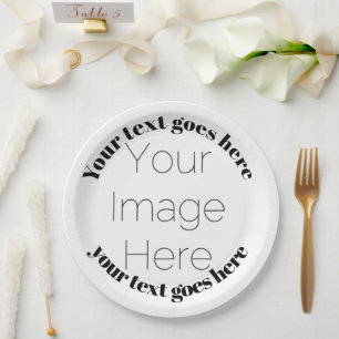 Custom Photo and text party function Paper Plate