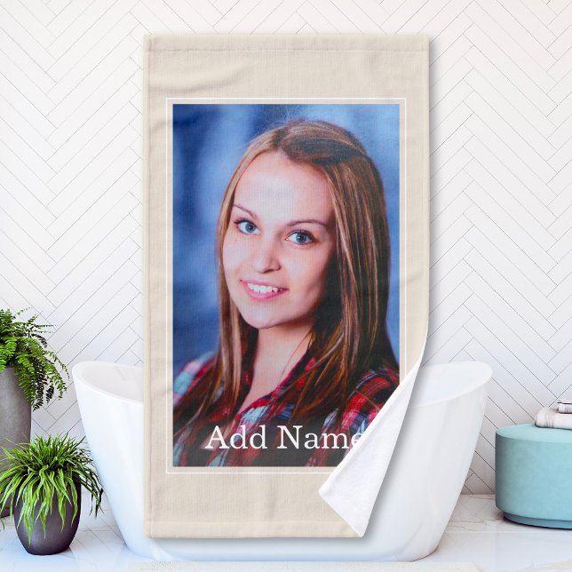 Custom Photo and Text Personalised Bath Hand Towel (Creator Uploaded)