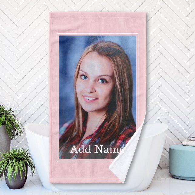 Custom Photo and Text Personalised Bath Hand Towel (Creator Uploaded)
