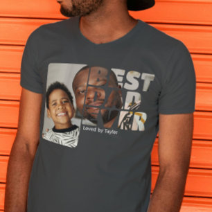 Custom Photo And Text Personalised Best Dad Ever T-Shirt