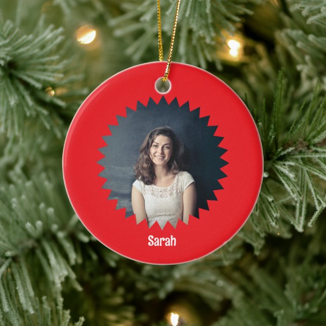 Custom Photo and Text Personalised Ceramic Tree Decoration (Tree)
