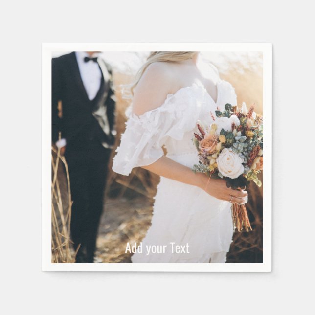Custom Photo And Text Personalised  Napkin (Front)